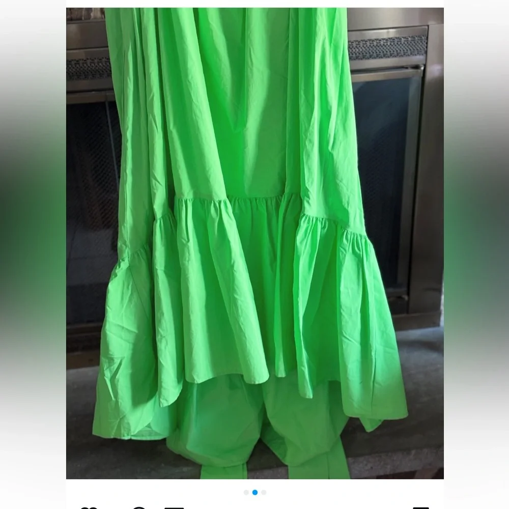 Christopher John Rogers Green Tiered Ruffled Sundress - Picture 2 of 5